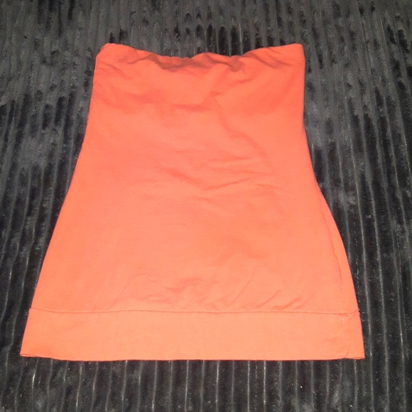 (M)🆕️725 Coral Cotton Bandeau Strapless Tube Top Ptp 12-15"×L18" - Picture 2 of 8